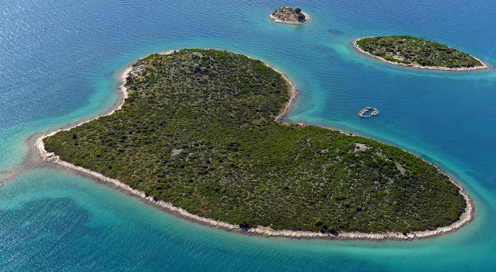 eiland Galešnjak-eiland van de liefde