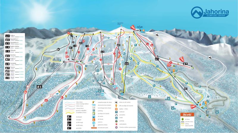 ski plan Jahorina, Bosnië