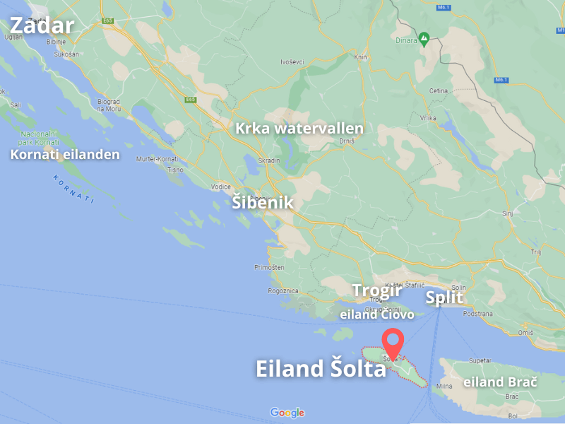 Zadar Solta reisroute